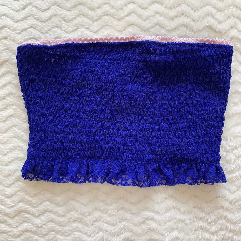 Free People Lace Smocked Bandeau Size S